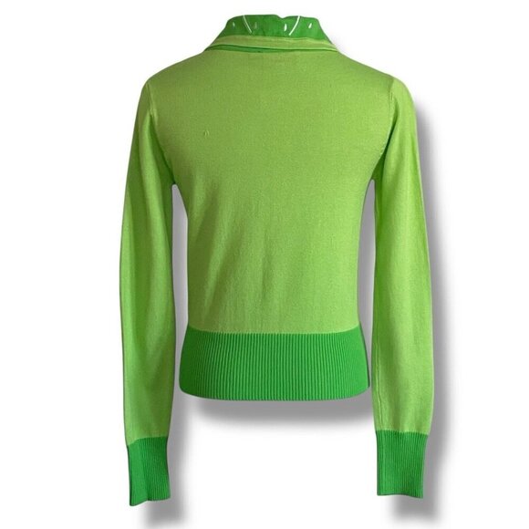 Voodoo Vixen Womens Izzy Lime Cardigan XS Sz 2 Green Rockabilly Retro Pin Up - Picture 8 of 9